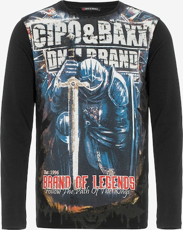 CIPO & BAXX Sweatshirt in Zwart: voorkant