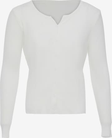 aleva Gebreid vest in Wit: voorkant