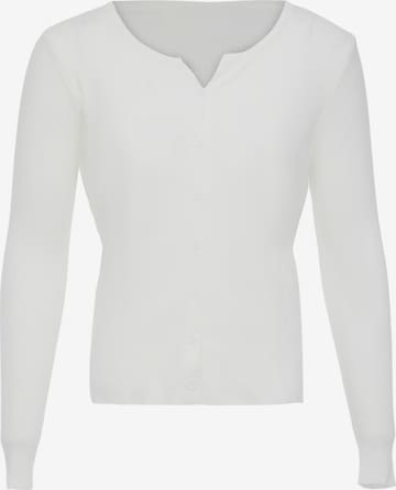 aleva Knit Cardigan in White: front