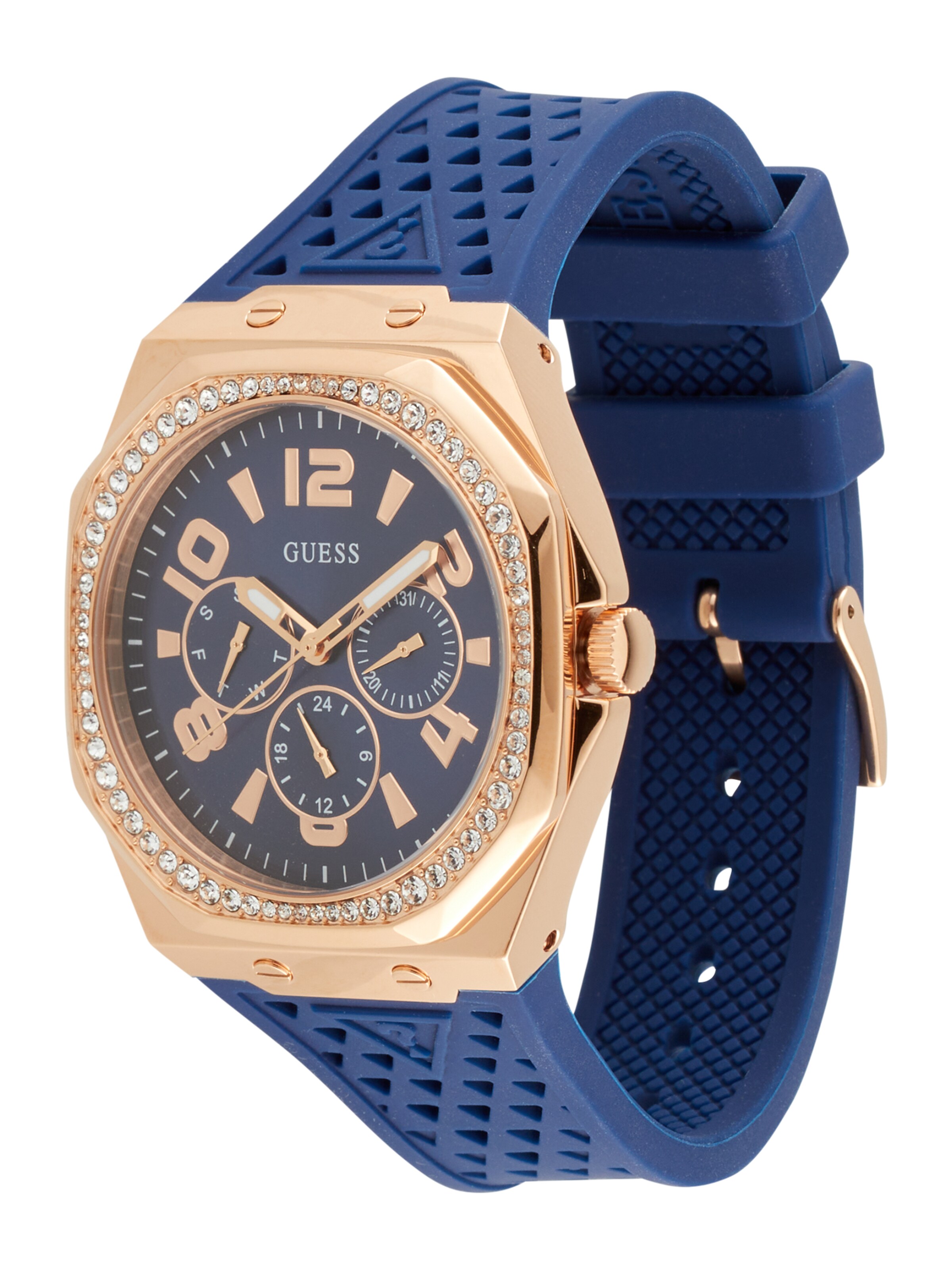 Orologio analogico 'Zest' di GUESS in blu: frontale