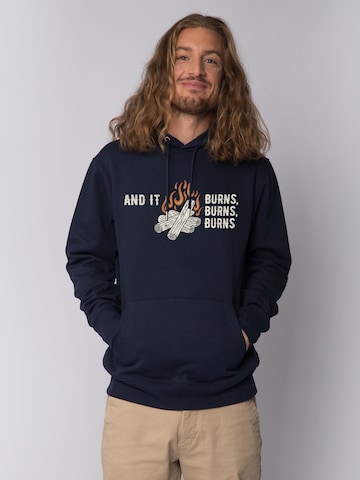 Watapparel Sweatshirt 'And it burns' in Blue: front