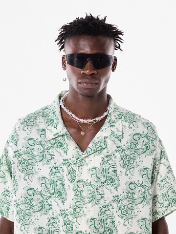 VAMOS CLO Comfort fit Button Up Shirt 'Mugwort' in Green