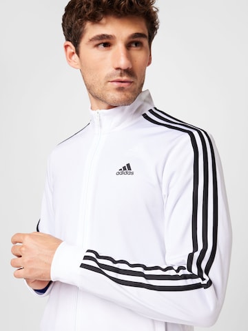 ADIDAS SPORTSWEAR Treeningjope 'Essentials Warm-Up 3-Stripes', värv valge