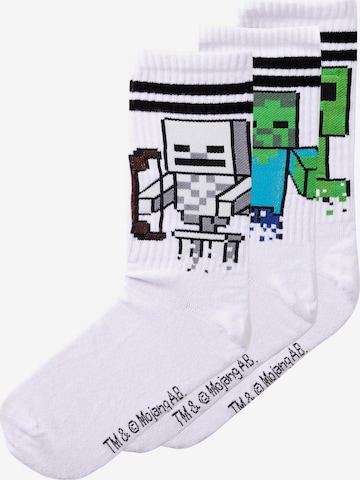 NAME IT Socken 'NKMNIHAT MINECRAFT' in Weiß: Vorderseite