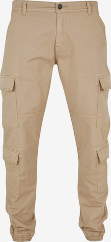 Urban Classics Tapered Cargobroek in Beige: voorkant