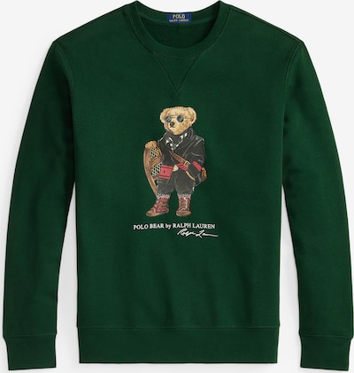 Polo Ralph Lauren Sweater majica u smeđa / tamno zelena / crvena / crna / bijela, Pregled proizvoda