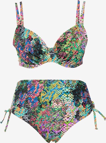 Ulla Popken Push-up Bikini in Gemengde kleuren: voorkant