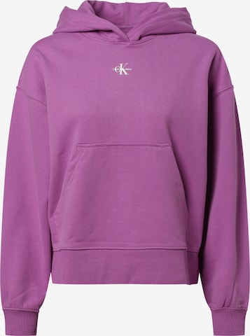 Sweat-shirt Calvin Klein Jeans en violet : devant