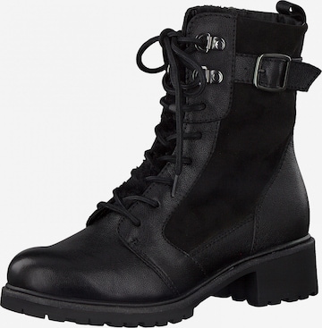 TAMARIS Lace-Up Ankle Boots in Black: front