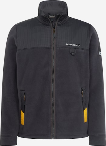 JACK WOLFSKIN Fleece jacket 'Grizzly' in Black: front