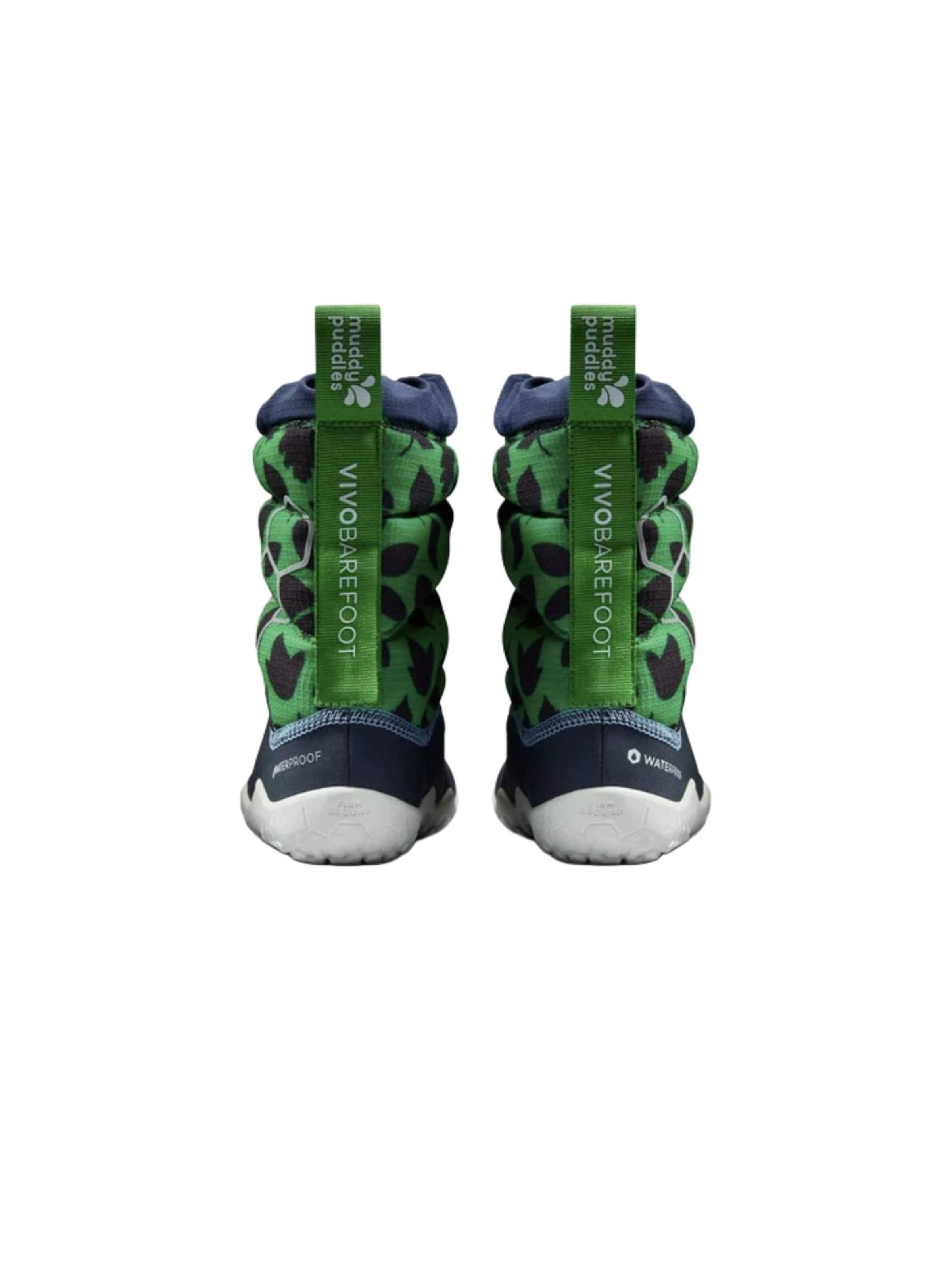 Vivo Barefoot Talvisaappaat 'LUMI FG X MUDDY PUDDLES PRESCHOOL' värissä vihreä