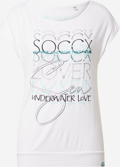 Soccx T-shirt en mélange de couleurs / blanc, Vue avec produit