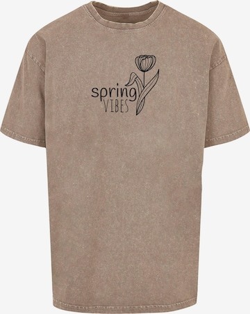 Maglietta 'Spring - Vibes' di Merchcode in marrone: frontale