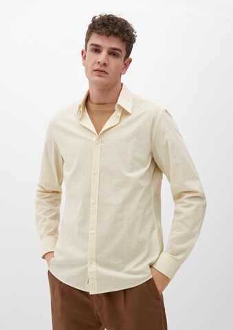 s.Oliver Slim fit Button Up Shirt in Beige: front