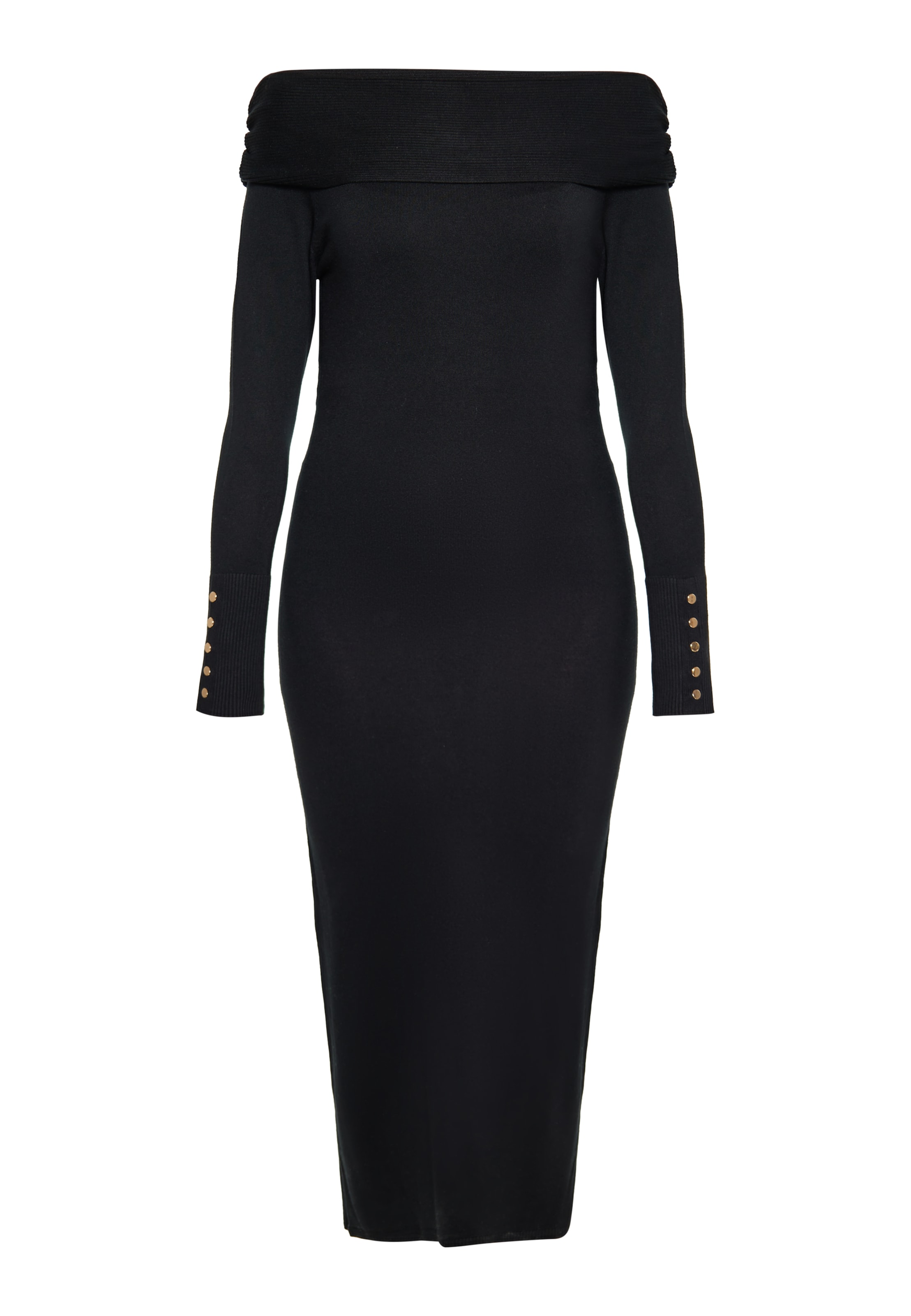 faina Πλεκτό φόρεμα σε μαύρο: μπροστά