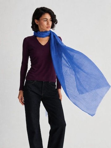 Écharpe SILK & CASHMERE en bleu : devant