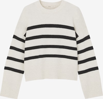 Pull&Bear Sweter w kolorze jasny beż / czarnym, Podgląd produktu