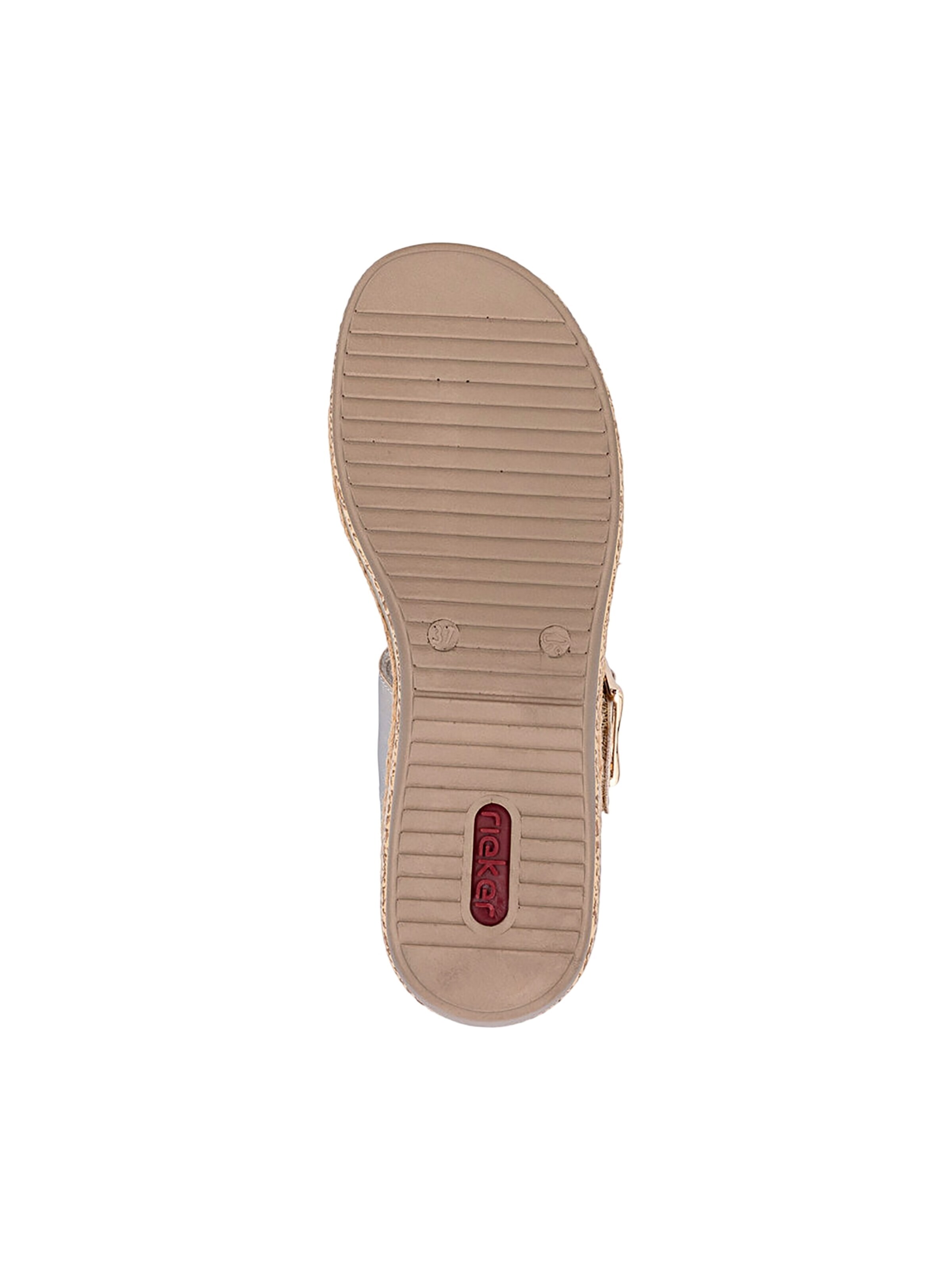Sandales 'Rimo-Sandalen aus Leder mit Keilabsatz' Rieker en gris