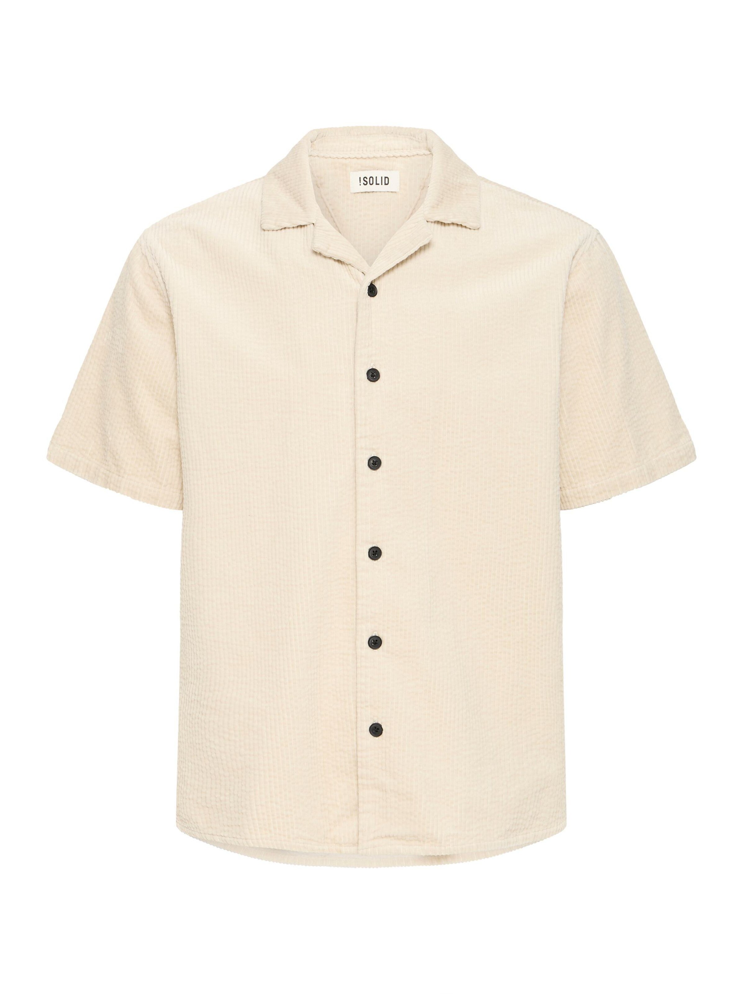 !Solid Kurzarmhemd ' SDOBAN ' in Beige: Vorderseite