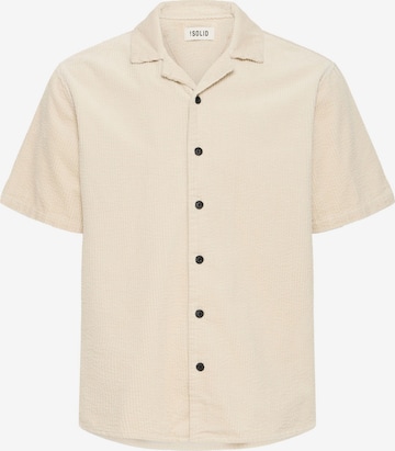 !Solid Button Up Shirt ' SDOBAN ' in Beige: front