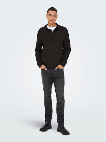 Only & Sons Tröja 'ONSKICKER' i brun