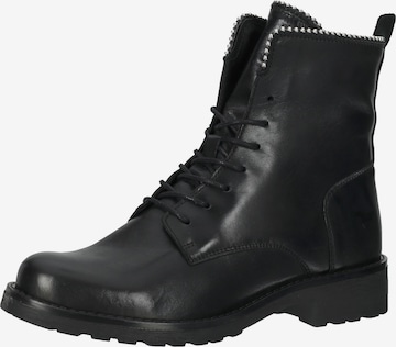 MUSTANG Lace-Up Ankle Boots in Black: front