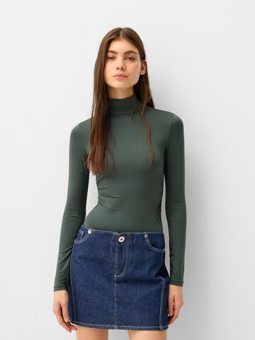 Shirtbody Bershka en vert : devant