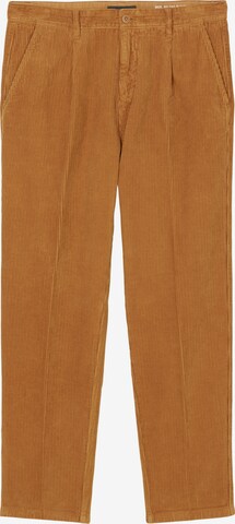 Marc O'Polo Regular Pleat-Front Pants 'Belsbo' in Brown: front