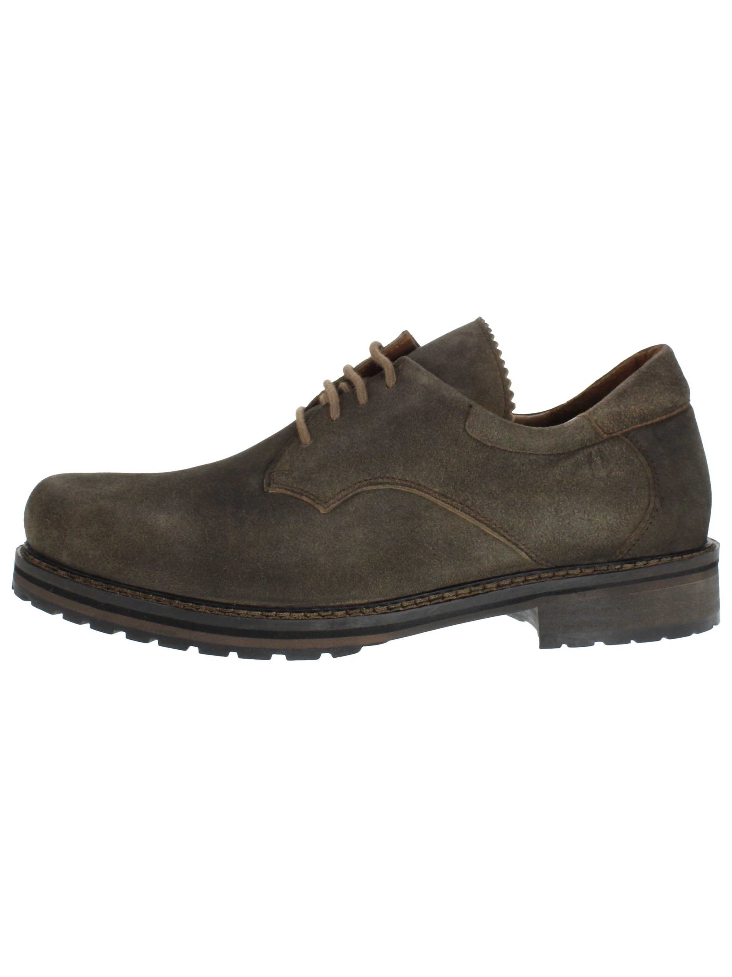 RAUSCHZEIT Traditional Shoes 'ALFRED - Haferlschuhe Mittelschnürer' in Brown: front