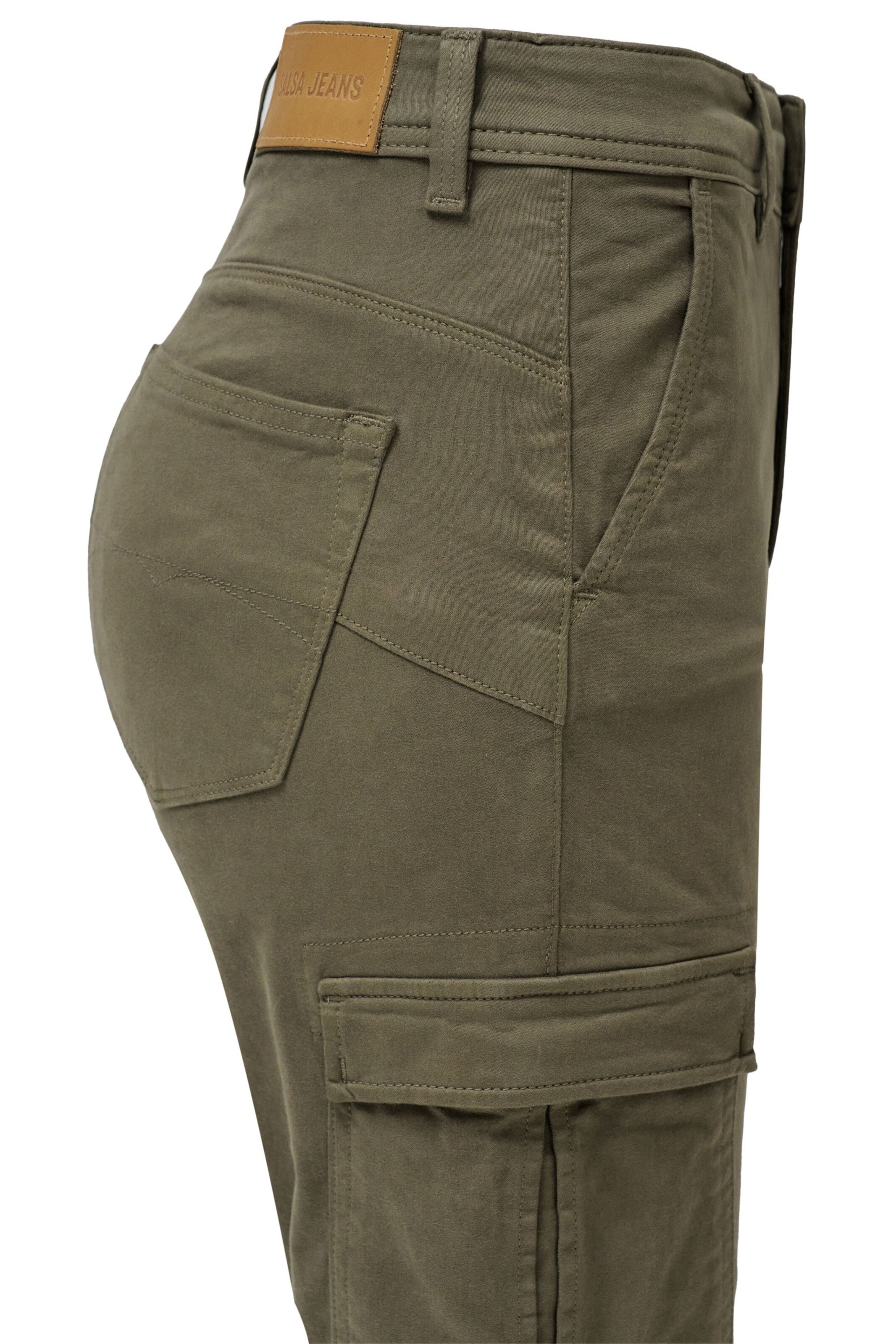 Salsa Jeans Skinny Cargojeans 'Faith' in Groen