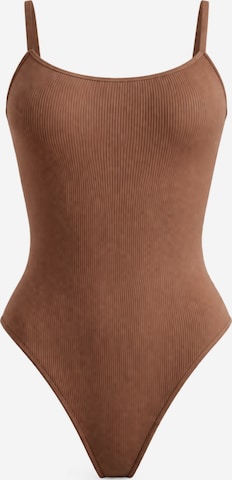Body 'Leafletic Women’s Bodysuit' LEAFLETIC en marron : devant