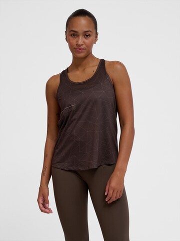 Hummel Sports top in Brown: front
