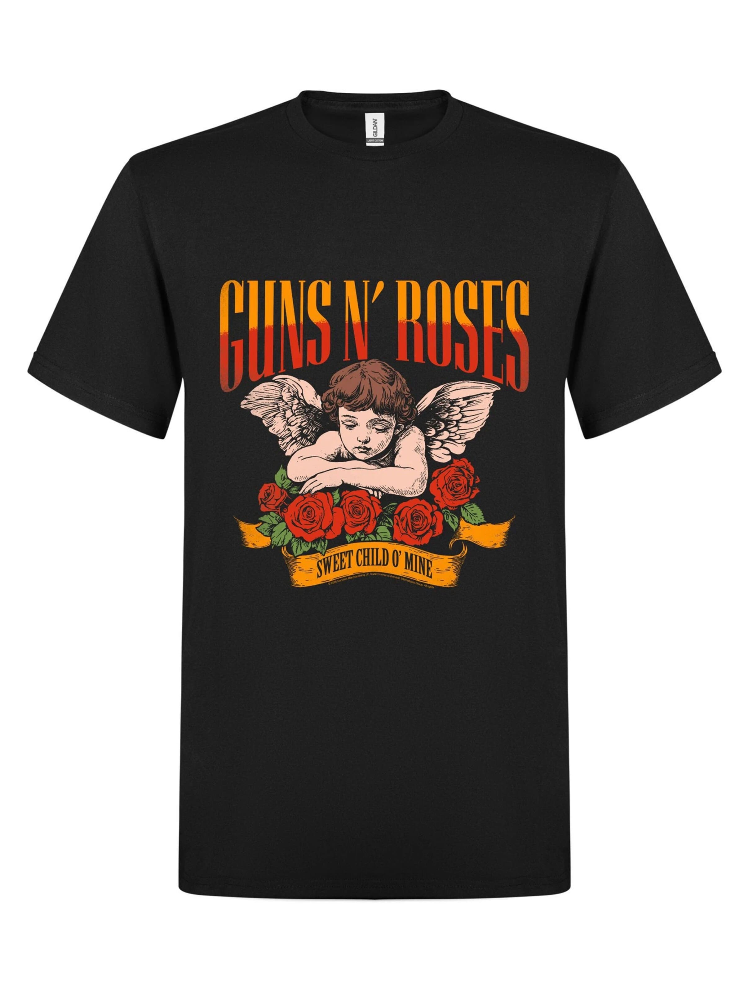 GUNS N' ROSES Shirt 'Guns N´Roses Sweet Child O Mine, Angel T-Shirt' in Black: front