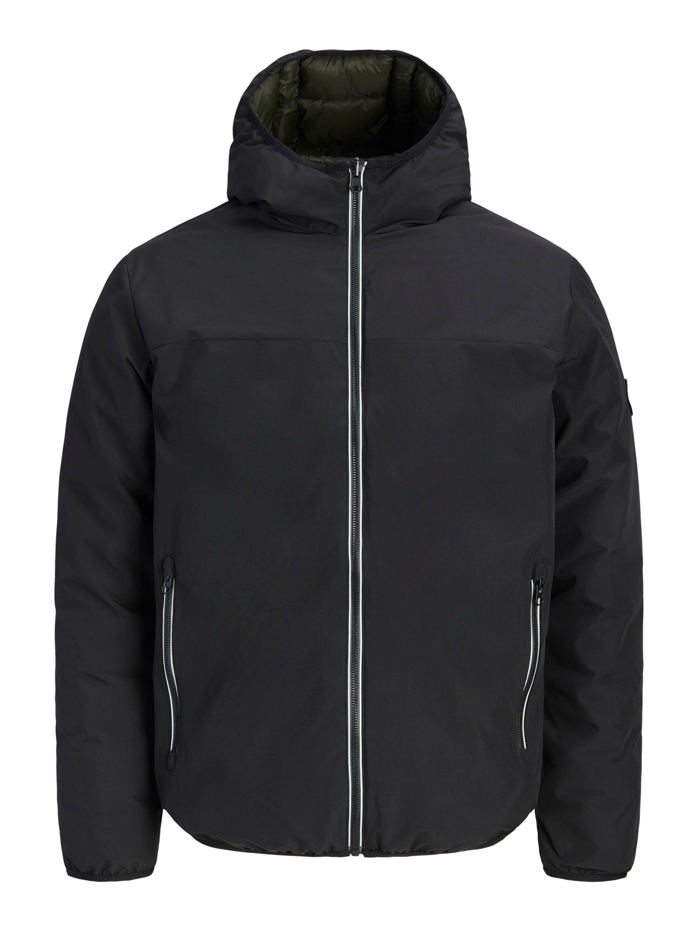 Geacă de iarnă 'JJEBROOKLYN' de la JACK & JONES pe negru: față