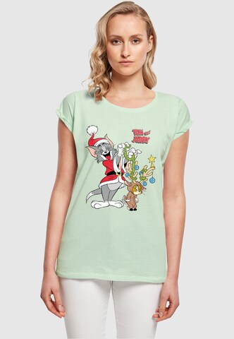 ABSOLUTE CULT T-Shirt 'Tom And Jerry - Reindeer' in Grün: predná strana