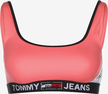 Tommy Jeans Bralette Bikini Top in Pink: front