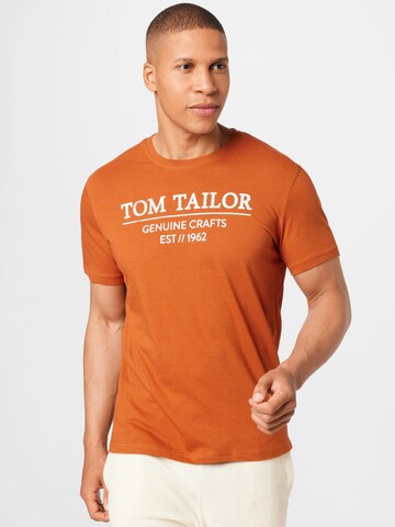 TOM TAILOR Regular fit Póló - barna: elől