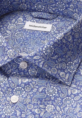 Coupe slim Chemise business 'Schwarze Rose' SEIDENSTICKER en bleu