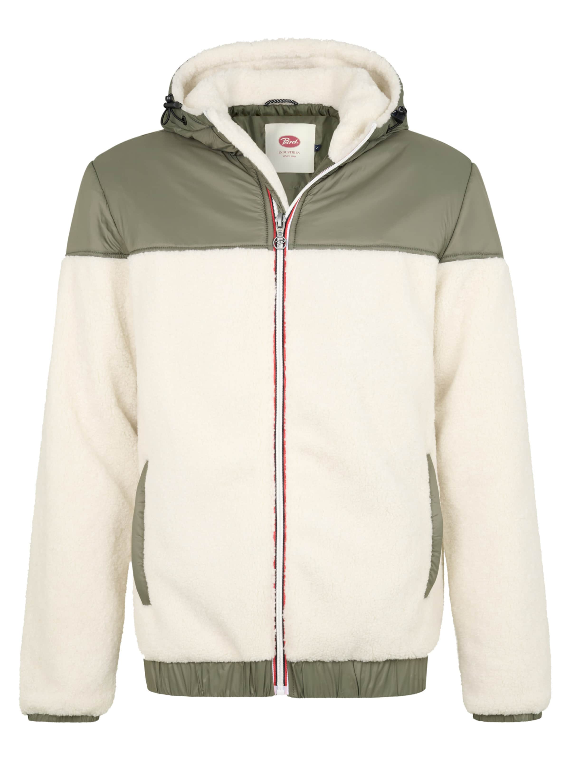 Petrol Industries Fleece jas in Groen: voorkant