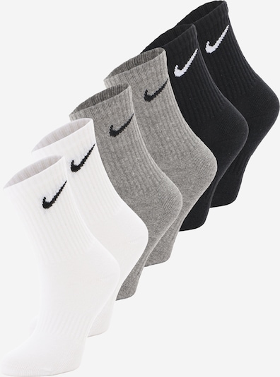 NIKE Urheilusukat 'Everyday' värissä harmaa / musta / valkoinen, Tuotenäkymä