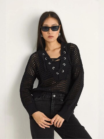 Pull-over Bianco Lucci en noir : devant