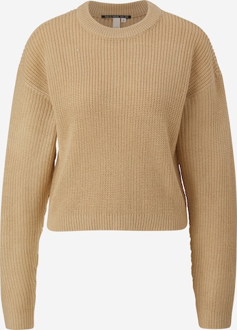 Pull-over QS en beige : devant