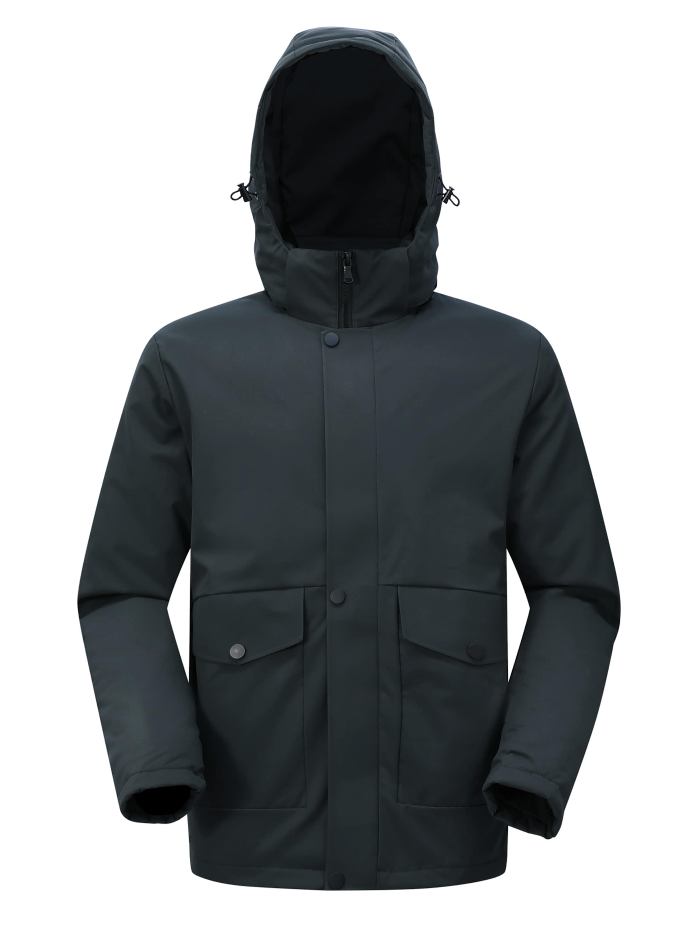 YOUTHUP Winter Jacket 'Kuschel' in Grey: front