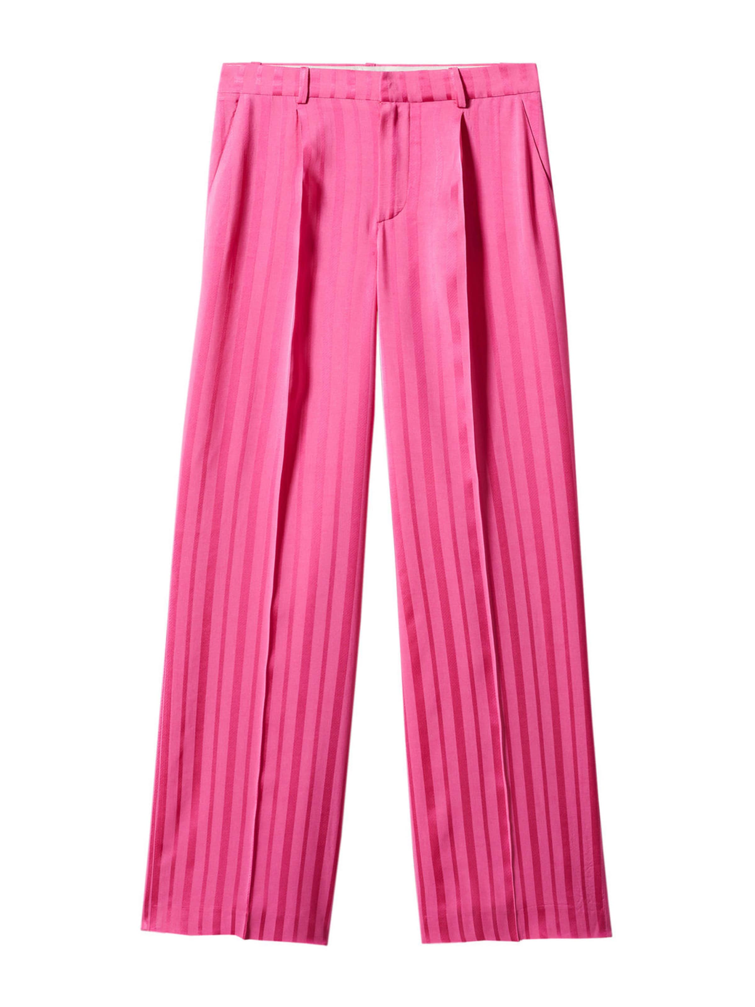 MANGO Wide leg Pantalon in Roze: voorkant