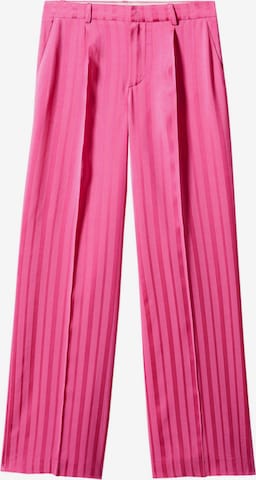 MANGO Wide leg Pantalon in Roze: voorkant