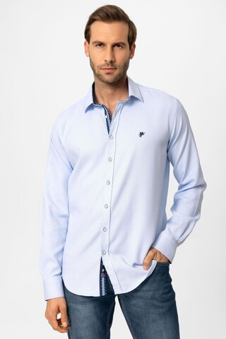 Coupe regular Chemise 'Arne' DENIM CULTURE en bleu : devant