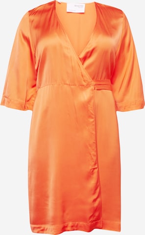 Selected Femme Curve Jurk 'Franziska' in Oranje: voorkant