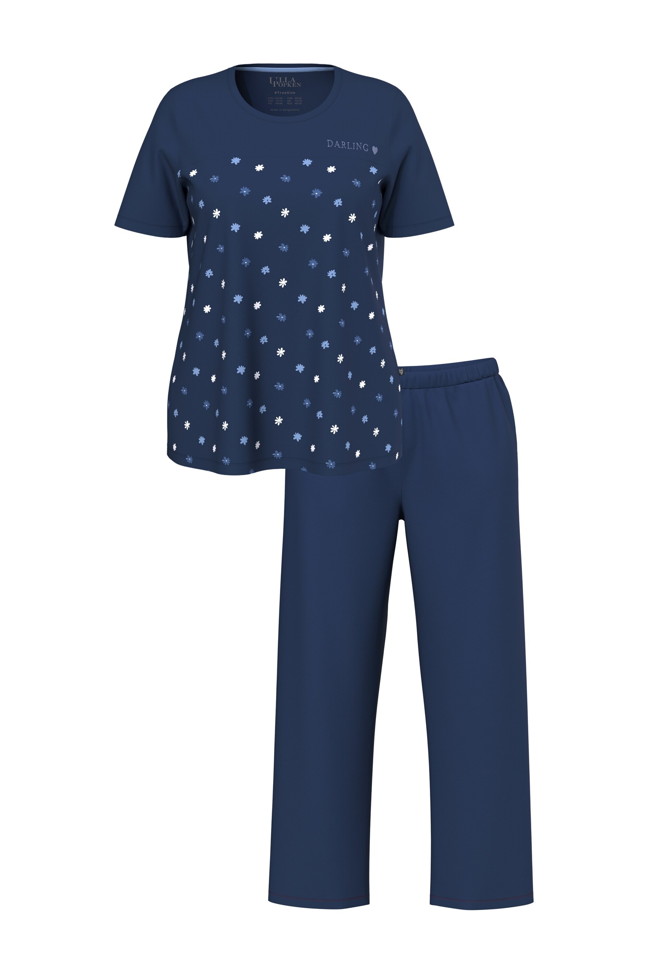 Ulla Popken Pyjama in Blauw: voorkant