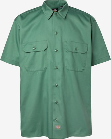 DICKIES Button Up Shirt 'work shirt' in Green: front