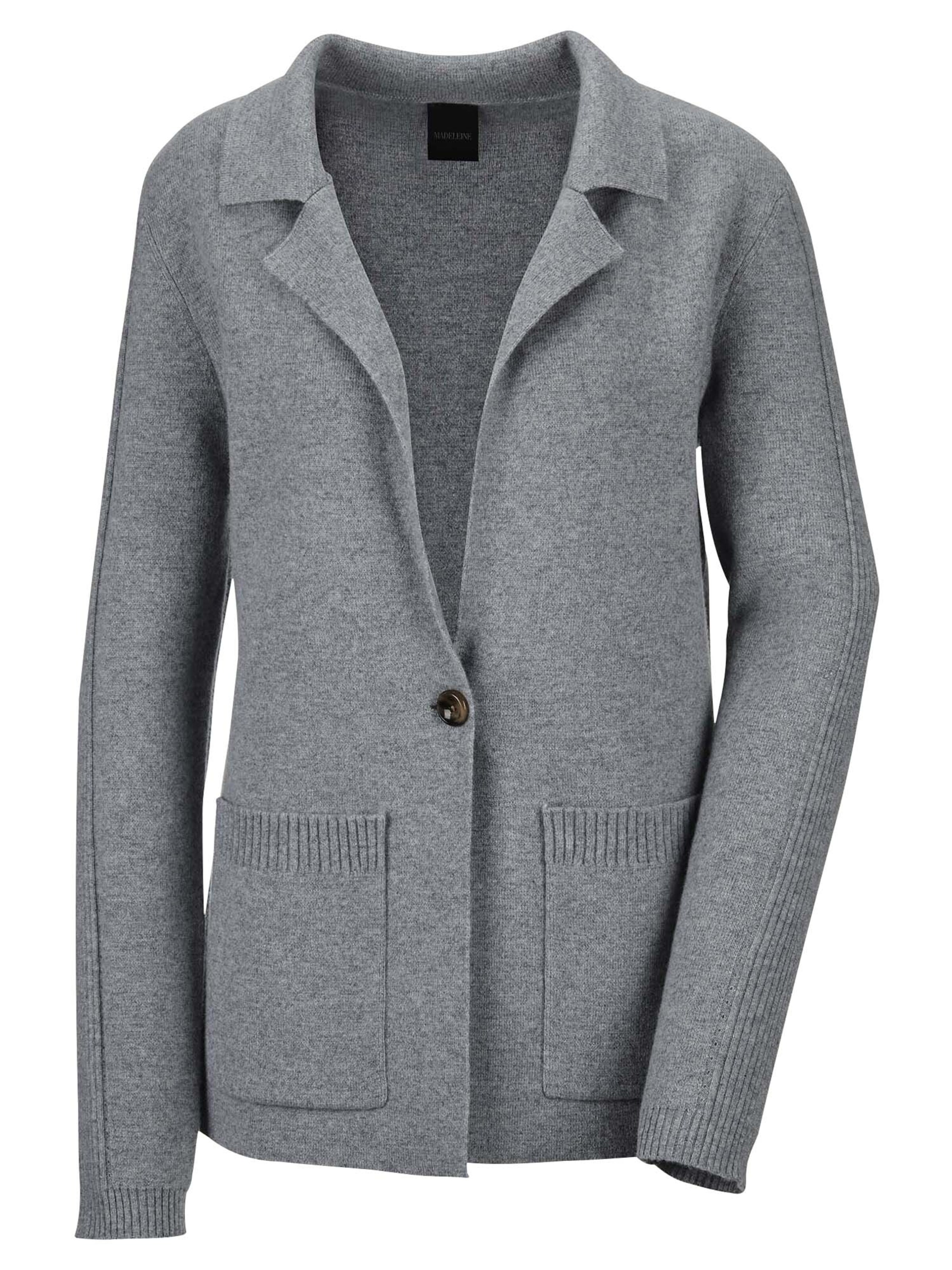 MADELEINE Strickjacke in Grau: Vorderseite